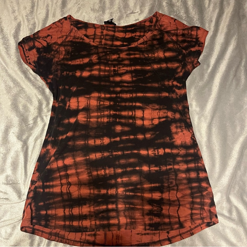 Dark Orange & Black Short Sleeve Shirt